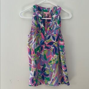 Lilly Pulitzer Silk Colorful Sleeveless Blouse